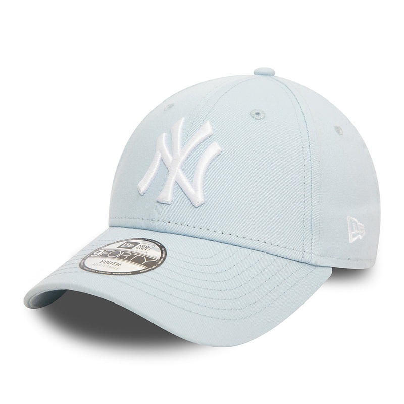 New Era Kids 9FORTY New York Yankees Baseball Cap – MLB League Essential – Baby Blue-White YOUTH ADJ
