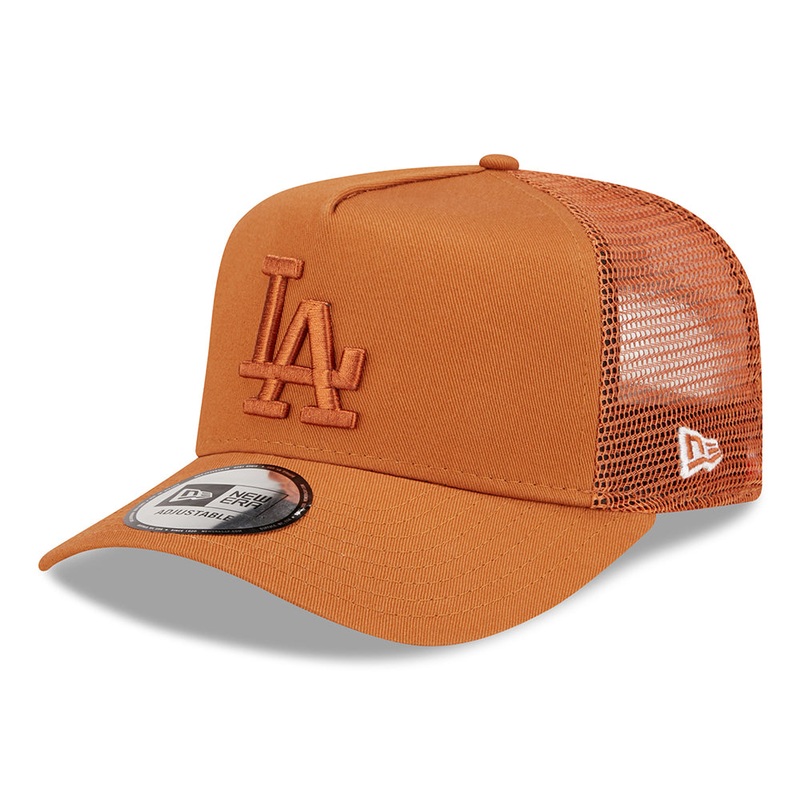 New Era Kids L.A. Dodgers A-Frame Trucker Cap – MLB Tonal Mesh – Burnt Orange YOUTH ADJ
