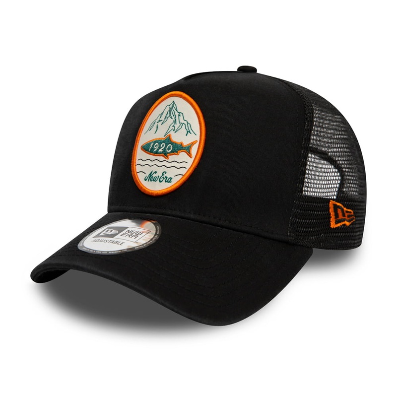 New Era Outdoors A-Frame Trucker Cap – Black Adjustable