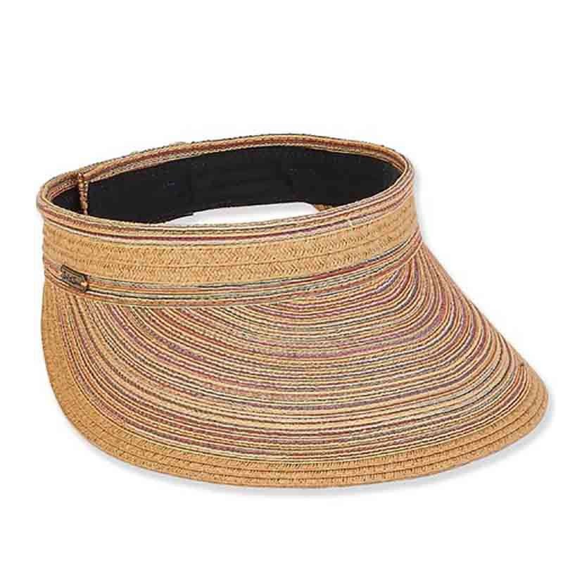 Olivia Multi Color Sun Visor – Sun ‘N’ Sand Visor Hats Red Sunset