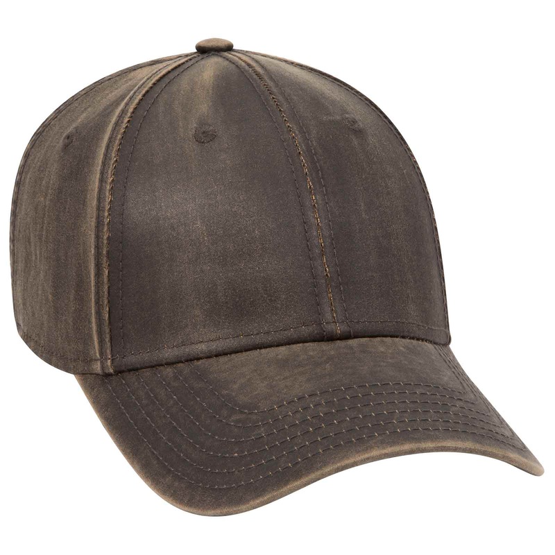 Otto 6 Panel Low Pro Baseball Cap, Garment Washed PU Coated Cotton Canvas hat – 19-1132 Dk. Brown