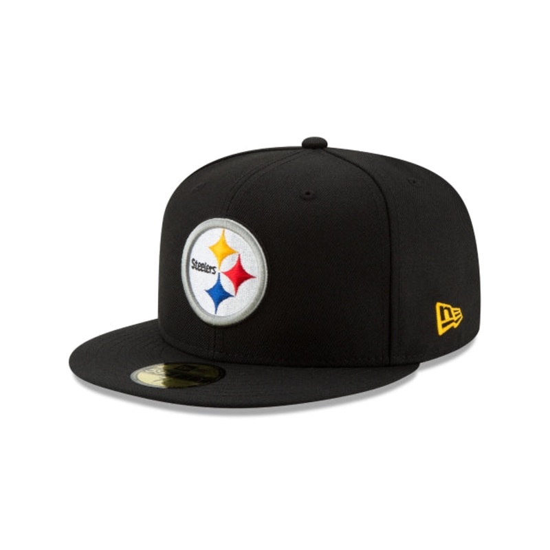 Pittsburgh Steelers Black 59FIFTY Fitted Hat 6 7/8