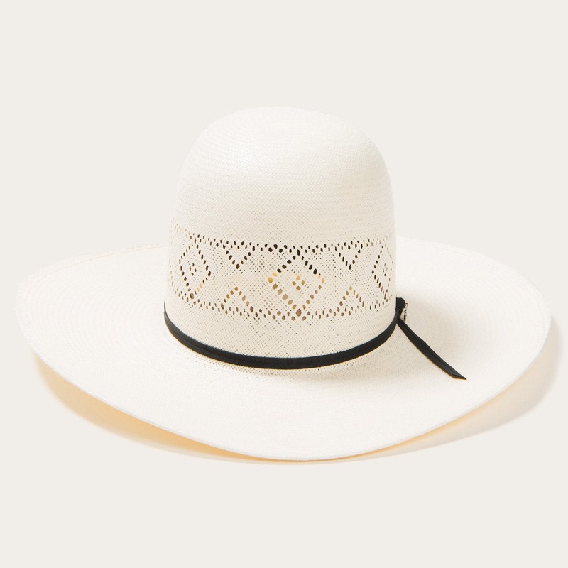 Saddleman 20X Open Crown Straw Cowboy Hat Natural 6 3/4