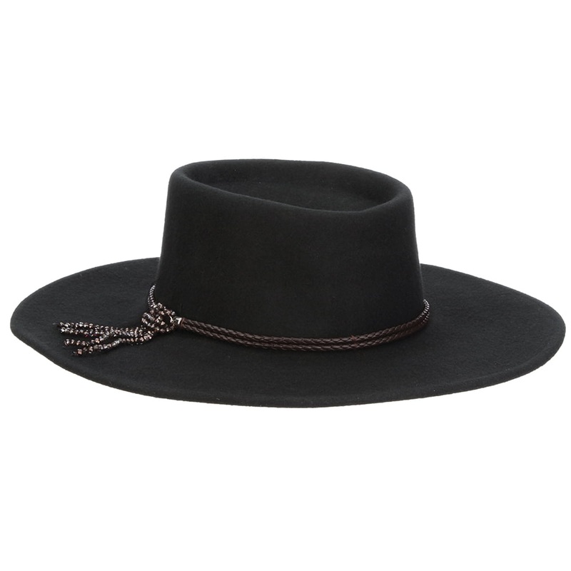 Scala Hats Gela Wool Felt Gaucho Hat – Black Adjustable