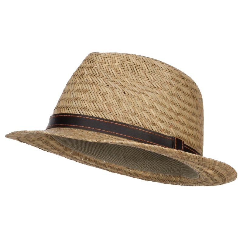 Straw Fedora Hat Natural One Size