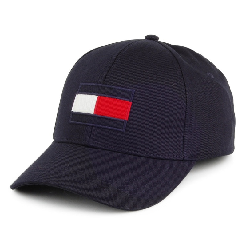 Tommy Hilfiger Hats Big Flag Cotton Baseball Cap – Navy Blue Adjustable