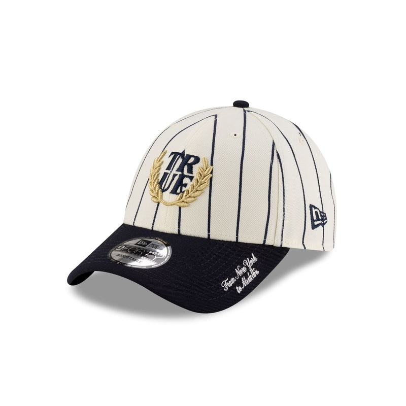 TRUE. Navy Pinstripe 9FORTY Adjustable Hat One Size