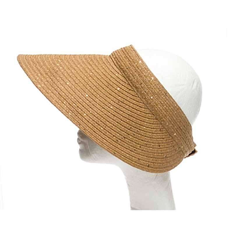 Wide Brim Roll Up Sun Visor with Sequin Natural