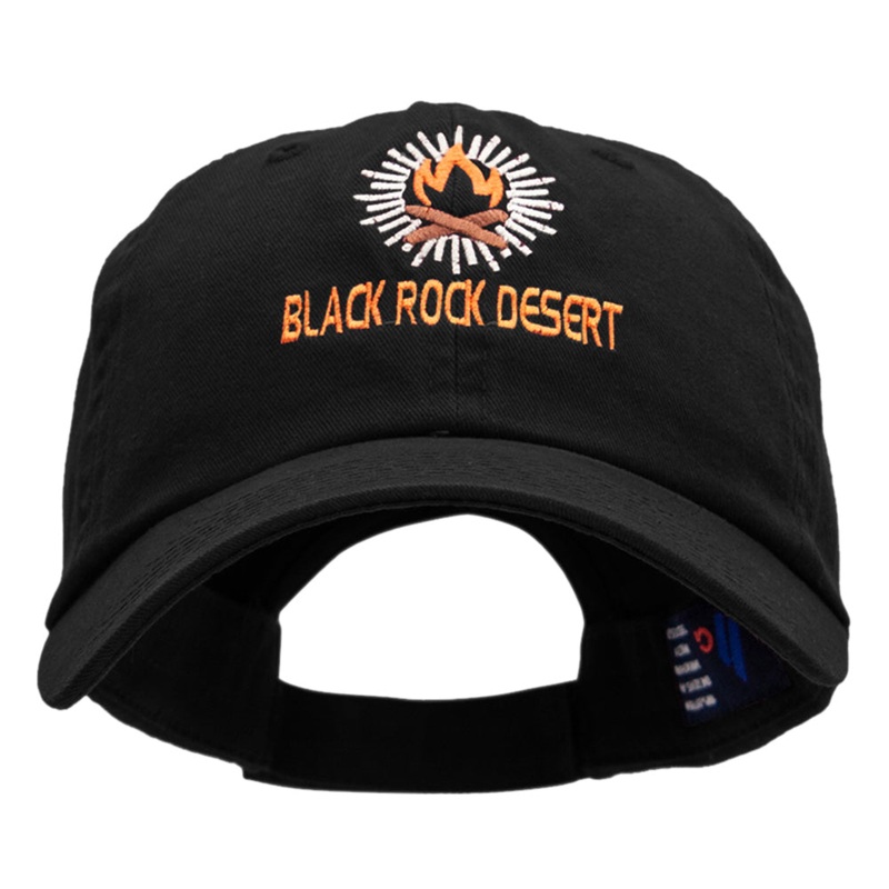Black Rock Flame Embroidered Unstructured Cotton Twill Cap Black One Size