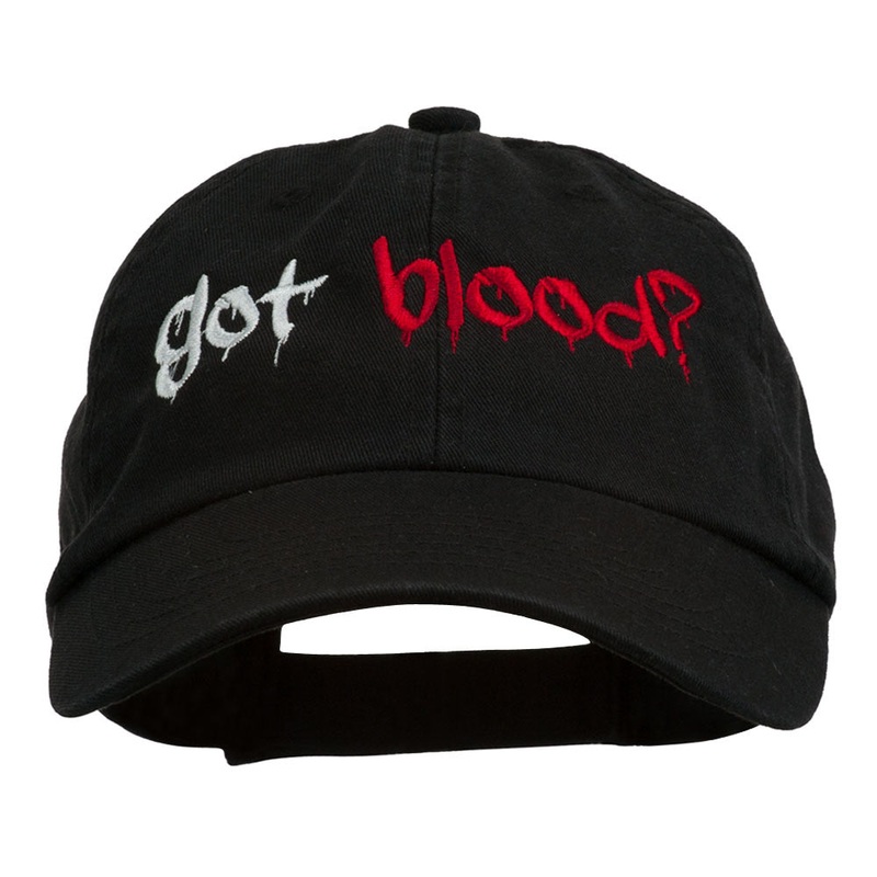 Halloween Got Blood Embroidered Low Profile Washed Cap Black One Size