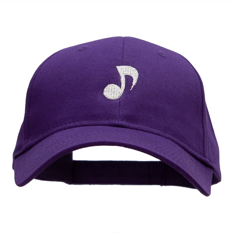 Musical Note Embroidered Low Profile Cap Purple One Size