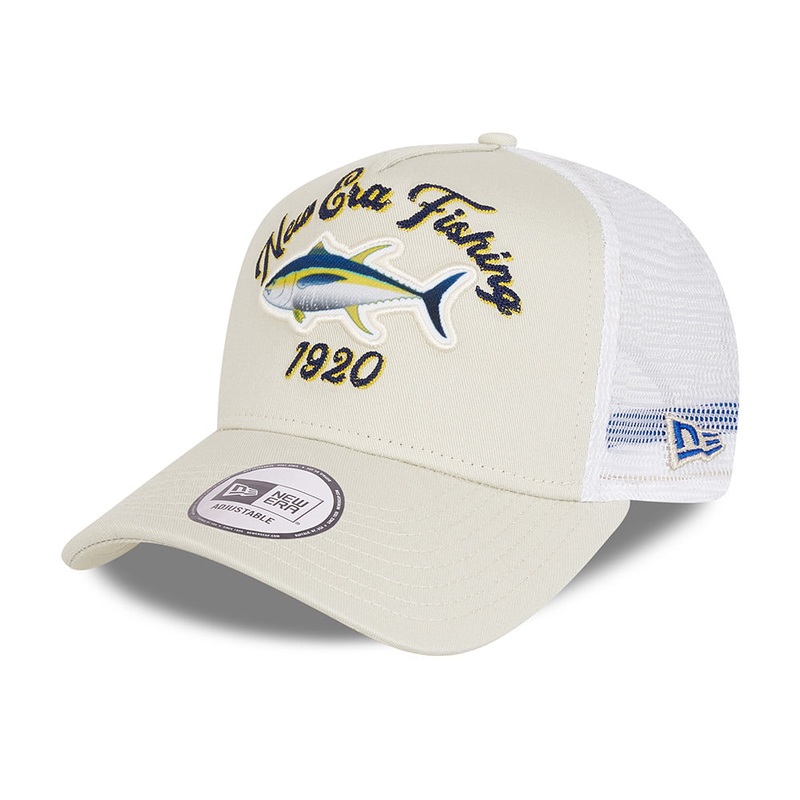New Era Fishing Trucker Cap – Stone Adjustable