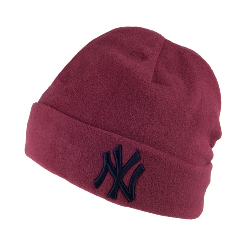 New Era New York Yankees Micro Fleece Knit Beanie Hat – Winter Utility – Cardinal 1-Size