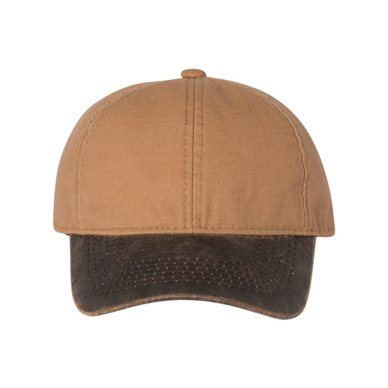 Outdoor Cap HPK100 – Weathered Canvas Crown with Contrast-Color Visor Cap DUK Brown/Brown