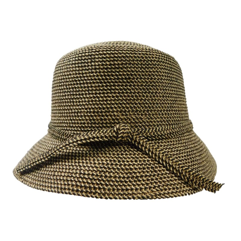 Packable Summer Bucket Hat Black tweed