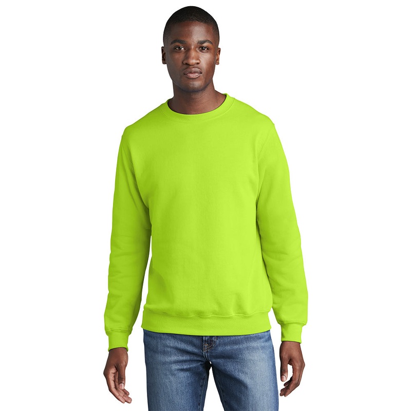 Port & Company PC78 Core Fleece Crewneck Sweatshirt – Neon Yellow Neon Yellow S