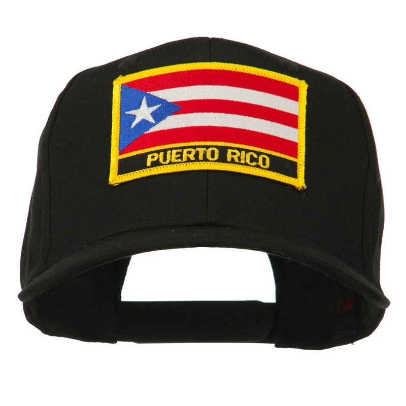 Puerto Rico Flag Letter Patched Cap Black One Size