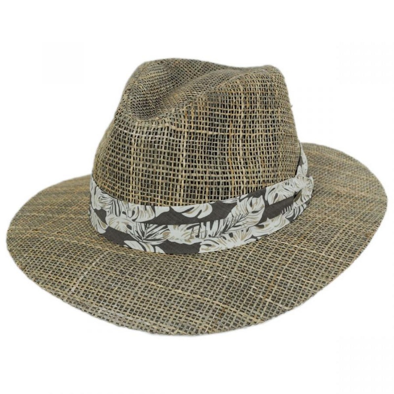 Quest Seagrass Straw Safari Fedora Hat NATURAL ONE SIZE FITS MOST
