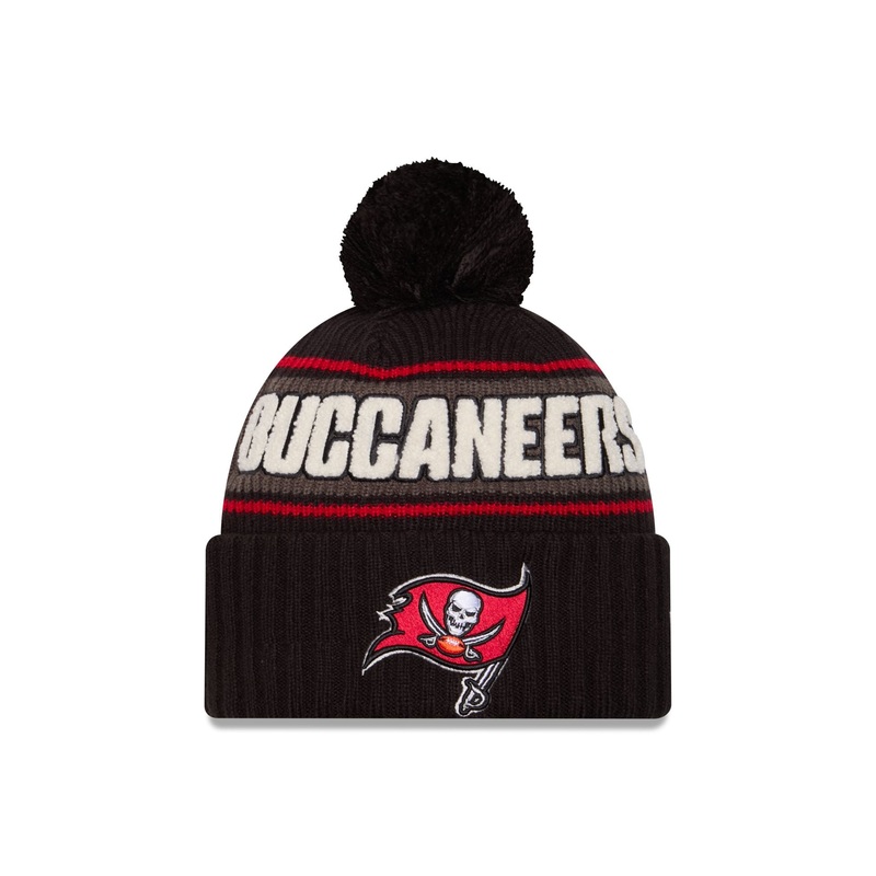 Tampa Bay Buccaneers 2024 Cold Weather Black Pom Knit Hat One Size