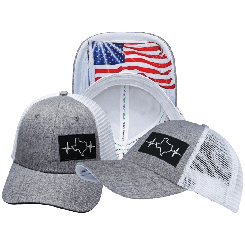 Texas Hat – Low Profile – Heather Gray / White – Trucker Mesh