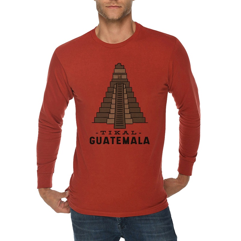 Tikal Graphic Long Sleeve Crewneck Tee Paprika XS