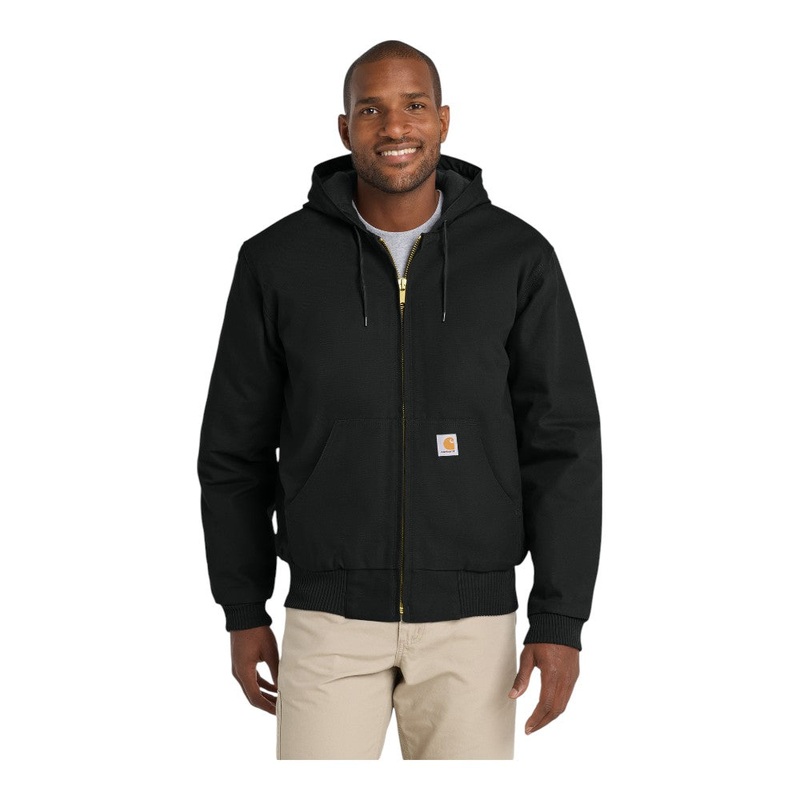 Carhartt CT106677 Quilted-Flannel-Lined Duck Active Jac Black S