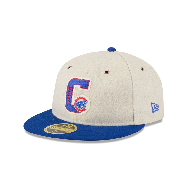 Chicago Cubs Wool Letterman Retro Crown 59FIFTY Fitted Hat 7