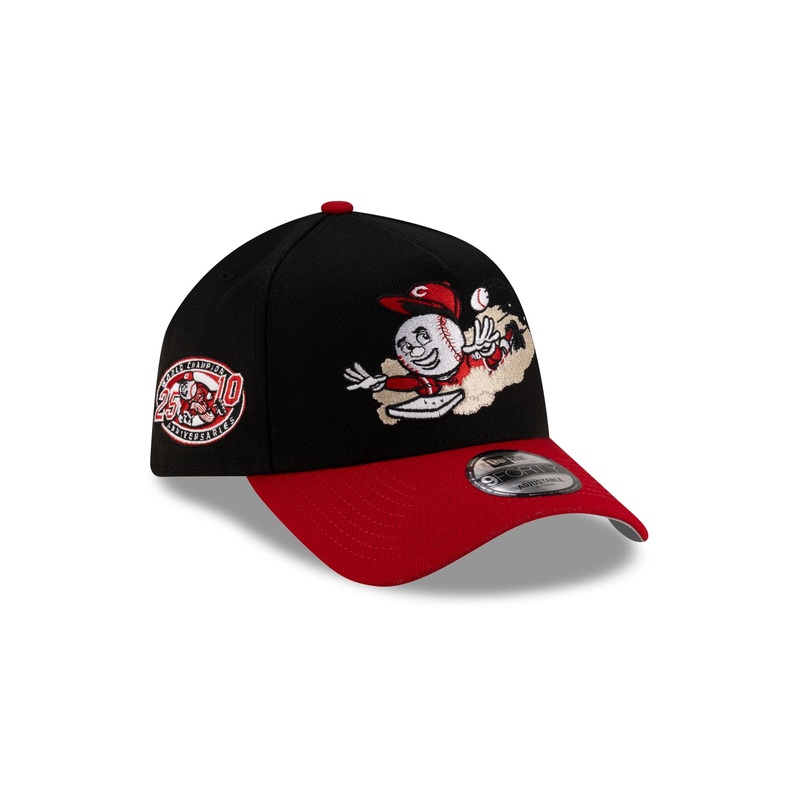 Cincinnati Reds Mascot Black 9FORTY A-Frame Snapback Hat One Size