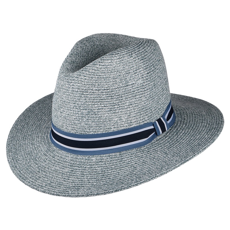 Failsworth Hats Antigua Toyo Straw Fedora Hat – Blue S