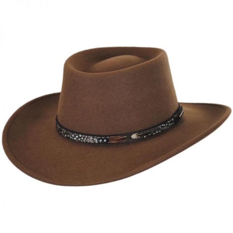 Kelso Crushable Wool Felt Gambler Western Hat DRIFTWOOD S
