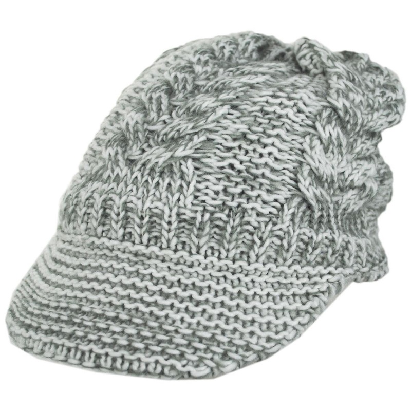 Lingyee Cable Knit Radar Cap BLACK ONE SIZE FITS MOST