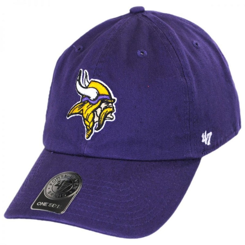Minnesota Vikings NFL Clean Up Strapback Baseball Cap Dad Hat PURPLE ADJUSTABLE