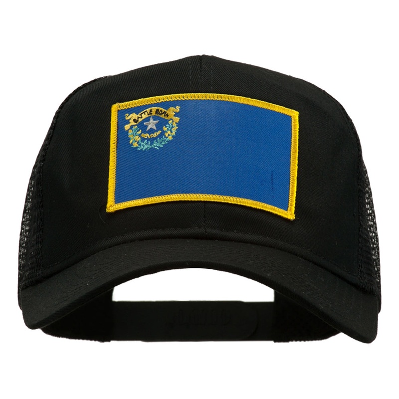 Nevada State Flag Patched Mesh Cap Black One Size