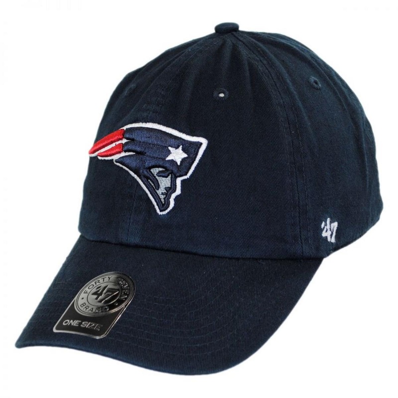 New England Patriots NFL Clean Up Strapback Baseball Cap Dad Hat NAVY ADJUSTABLE