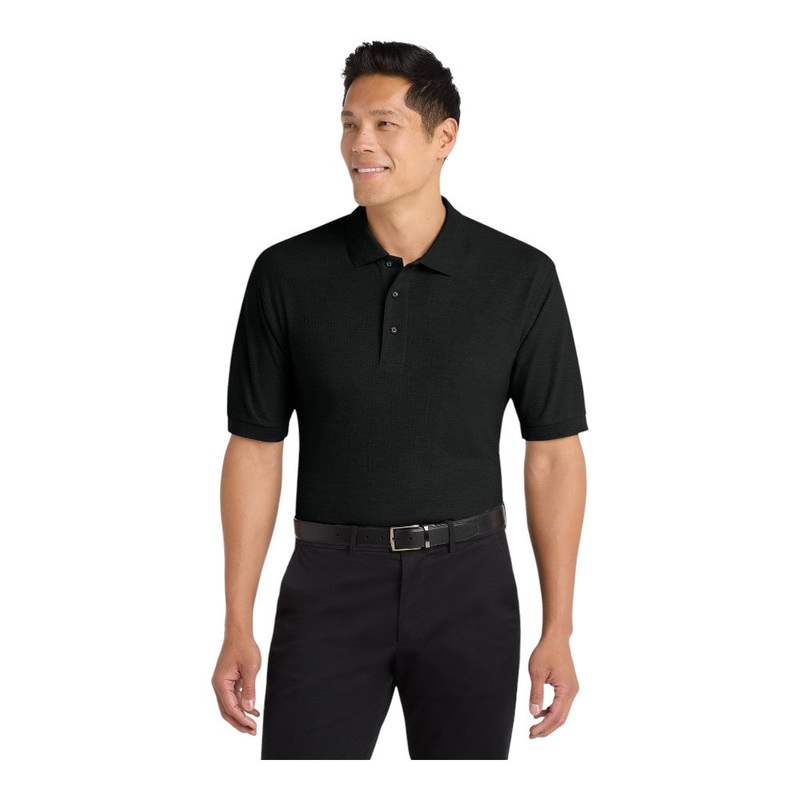 Port Authority K500ES Extended Size Silk Touch Polo Black 7XL