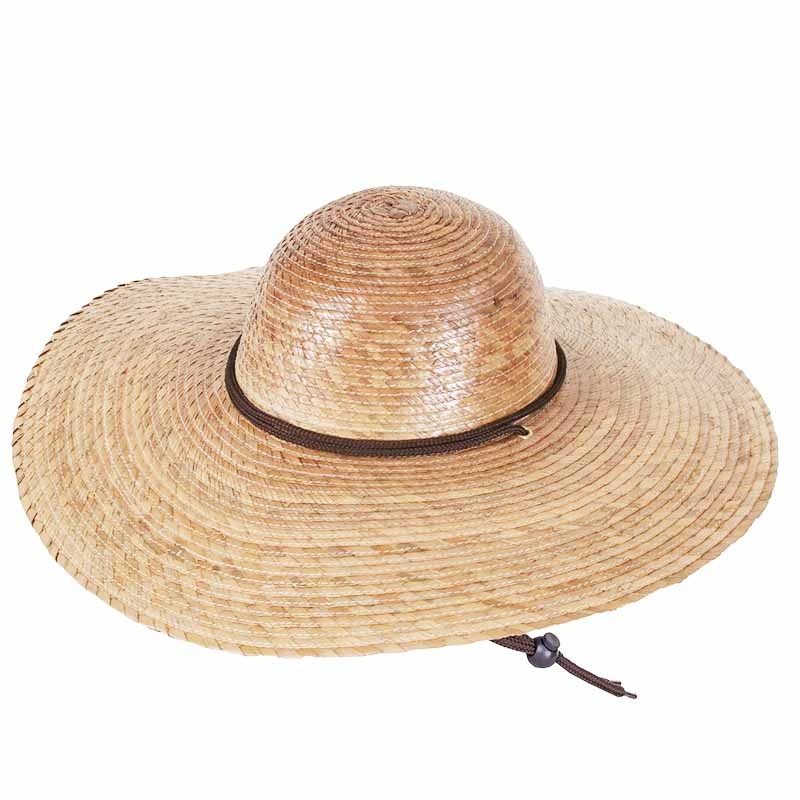 Small Size Hat: Wide Brim Palm Straw Beach Hat with Chin Strap – Tula Hats Natural Small (56 cm)