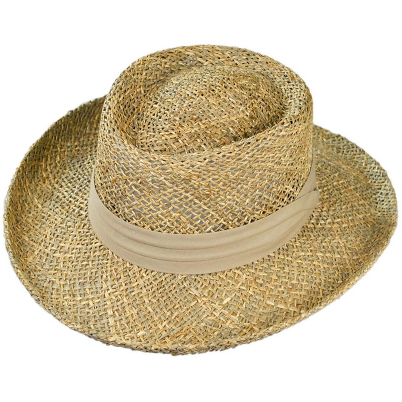 Wholesale Pebble Beach Seagrass Straw Gambler Hat B2B Pre-Pack SEAGRASS (12) L/XL