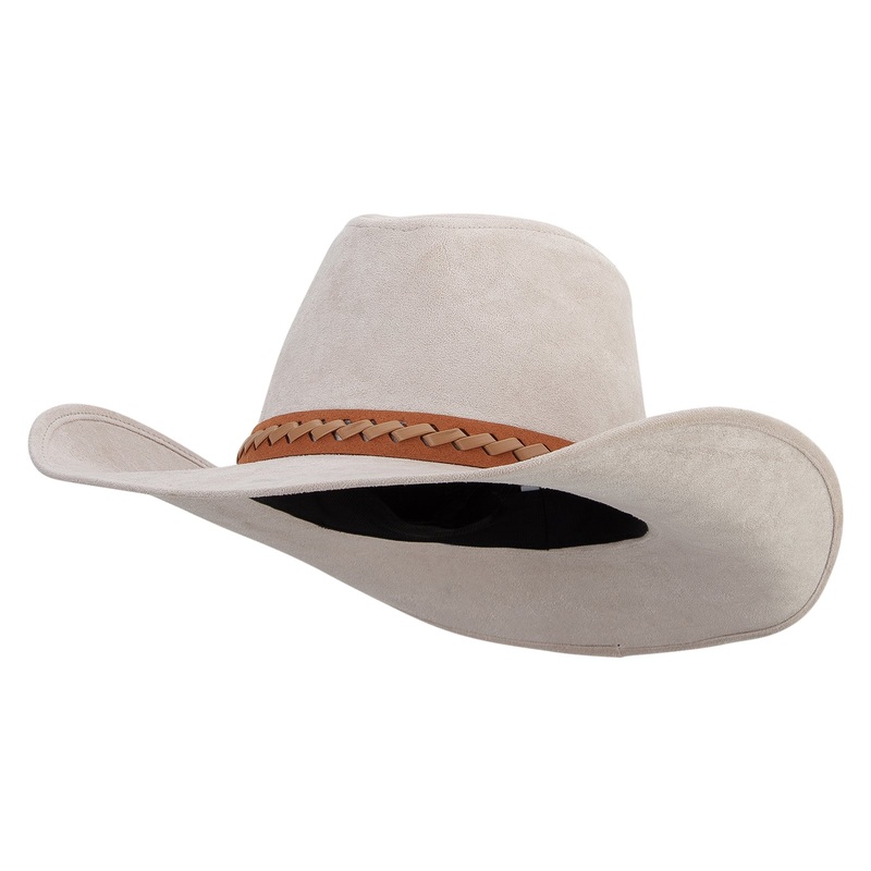 1 in Woven Band Cowboy Hat Beige One Size