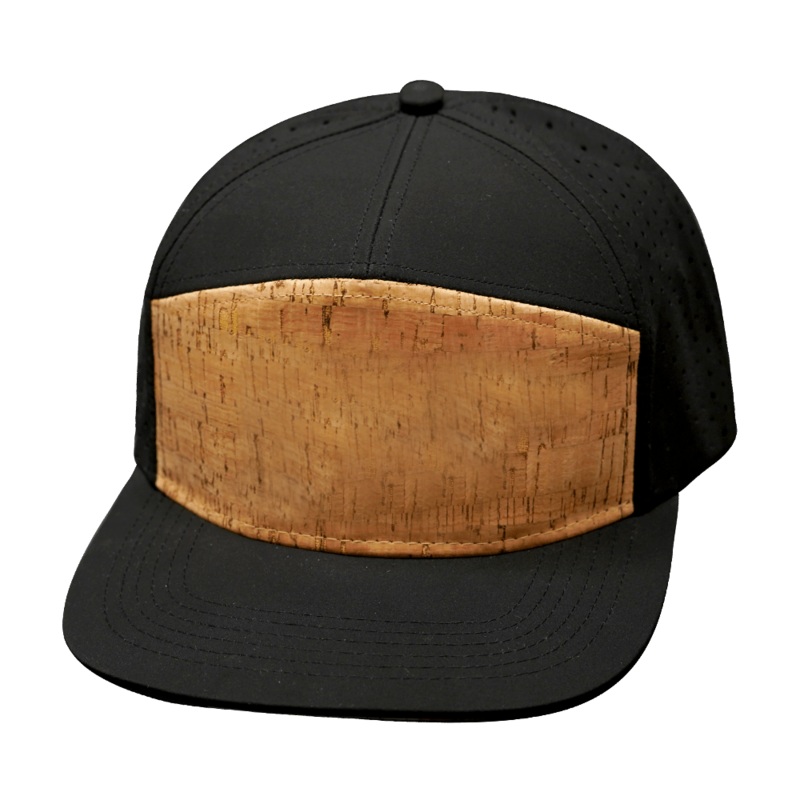 Blank – 7 Panel – Cork – Black (Unisex) – Laser Mesh