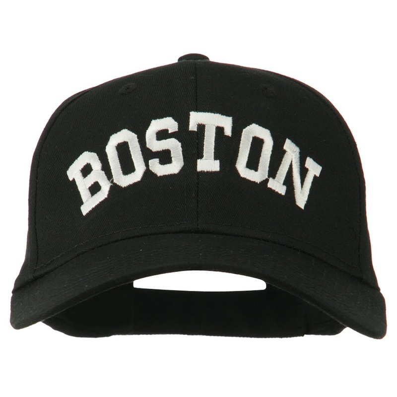 Boston Embroidered Solid Cotton Twill Cap Black One Size