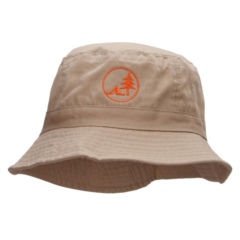 Camp Tree Embroidered Bucket Hat Khaki One Size