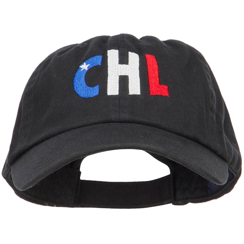 Chile CHL Flag Embroidered Low Profile Cap Black One Size