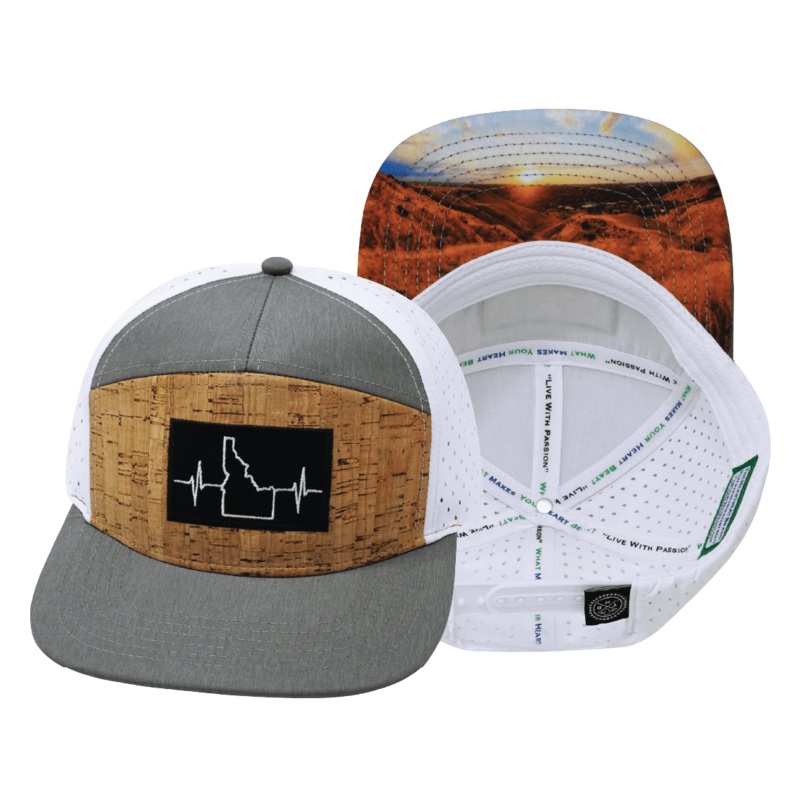 Idaho Hat – Flat Bill – Cork – Gray / White – Laser Mesh