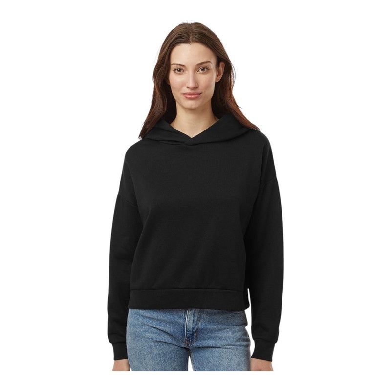 Independent Trading Co PRM2600 Women’s California Wave Wash Sunday Hooded Sweatshirt Black XS