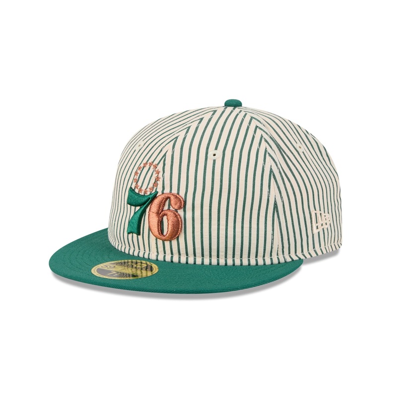 Just Caps Seersucker Philadelphia 76ers Retro Crown 59FIFTY Fitted Hat 7