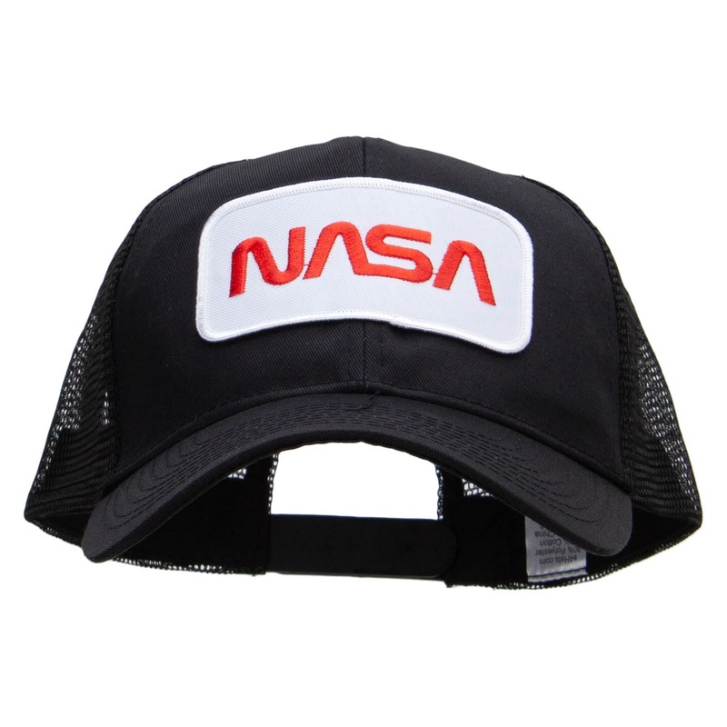 Nasa Patched Big Size Solid Cotton Twill High Profile Mesh Pro Style Black XL-3XL