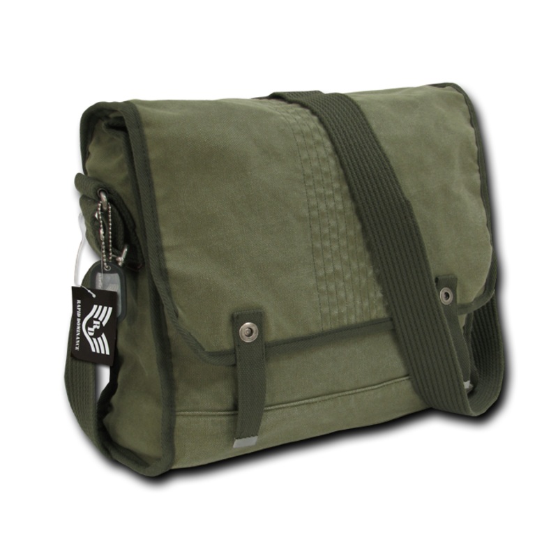 Rapid Dominance Vintage Military Messenger Bags, Tactical Shoulder Bag, Distressed – R33 Olive