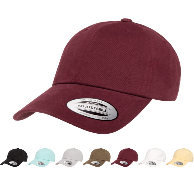 Yupoong 6245PT Peached Cotton Twill Dad Cap, Relaxed Hat – YP Classics Black