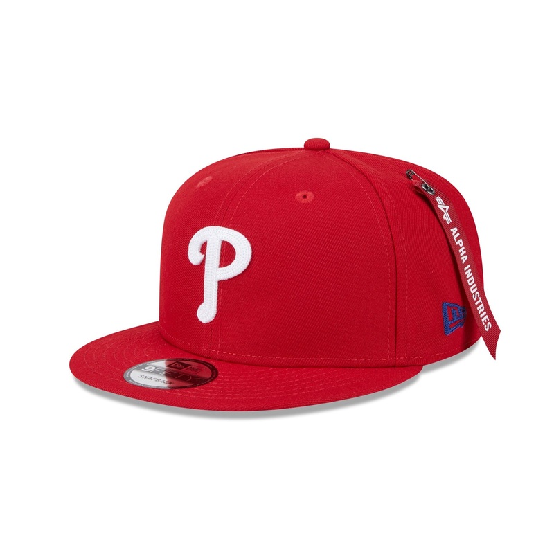 Alpha Industries x Philadelphia Phillies Red 9FIFTY Snapback Hat One Size