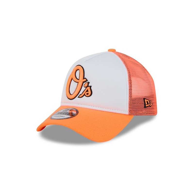 Baltimore Orioles Hi Vis Doodle 9FORTY A-Frame Trucker Hat One Size